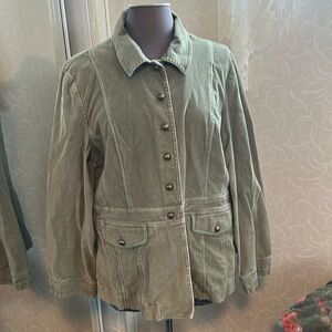 Women’s J.Jill sage green corduroy jacket size L